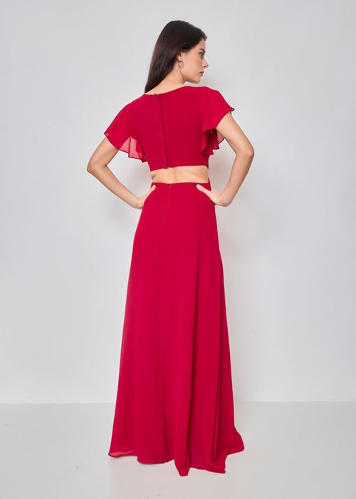 Vestido longo chiffon