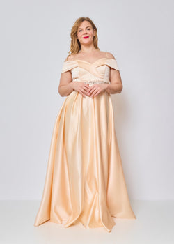 Vestido longo acetinado