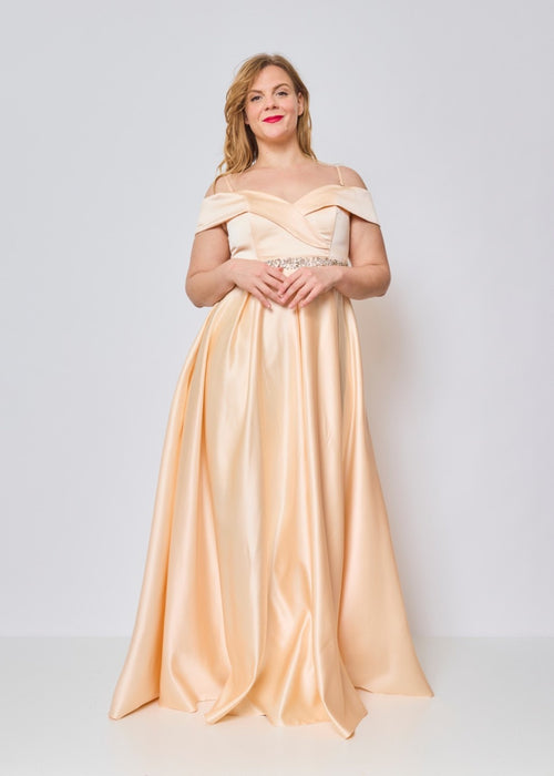 Vestido longo acetinado