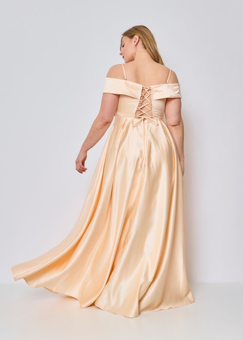 Vestido longo acetinado