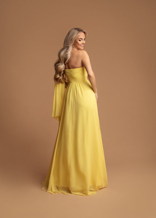 Vestido longo assimétrico