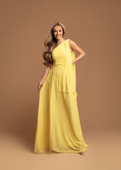 Vestido longo assimétrico