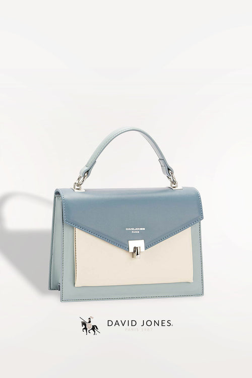 Mala Top Handle David Jones Azul Bege
