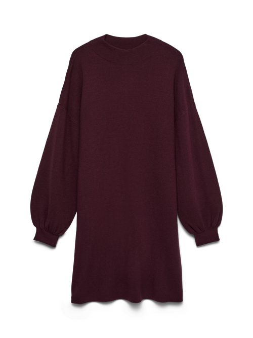 Vestido Curto VMNANCY de Malha com Gola Alta Bordo